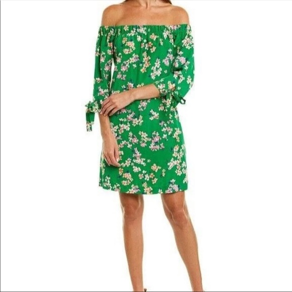 vince camuto green floral dress